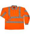 WR013 DWHV34 Warrior Hi-Vis Long Sleeve Polo Shirt Orange colour image